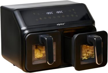 Фритюрниця Alpina Heißluft XXL: Air Fryer для 4-6 осіб, 1800W, 8L, 80-200°C, таймер 2 години, цифровий дисплей