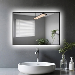 Світлове LED-дзеркало у ванну кімнату, 72 x 60 см, біле світло 6500K, IP54, прямокутне