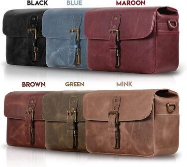 Чохол для камери MegaGear Torres з натуральної шкіри, оливковий (Mink)