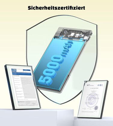 Power Bank Auskang 5000mAh Slim з кабелем для iPhone (сумісний з iPhone 14 та попередніми моделями) - тонкий, легкий, портативний зовнішній акумулятор (білий)