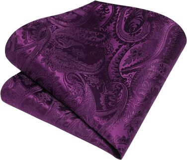 Набір краваток та нагрудних хустинок Enlision для чоловіків: краватка, хустинка, краватенушка, Paisley, в клітинку, для весілля, ділового стилю - фіолетовий, універсальний розмір