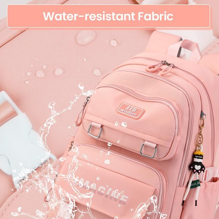 Шкільний рюкзак Tanou для дівчаток-підлітків, велика місткість, чорний (9573# Рожевий)