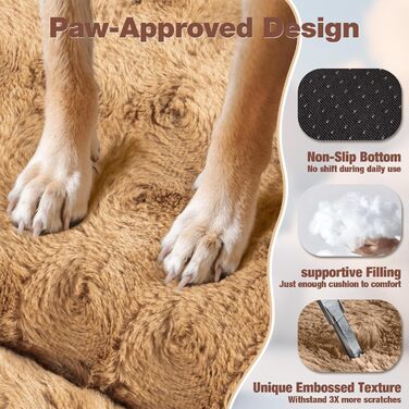 М'яка лежанка для собак Mora Pets: тепла, миюча, нековзна, 74 x 46 см (XXL 104 x 69 см, коричнева)