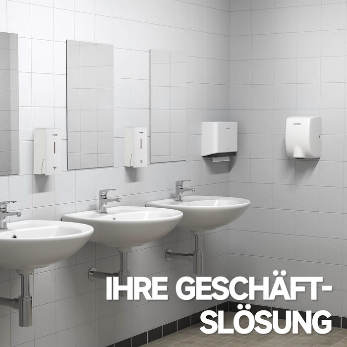 Anydry Ручний дозатор для мила на стіну, 800 мл, з вікном, для дому та бізнесу, білий
