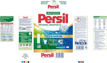 Пральний порошок Persil Universal Megaperls, універсальний засіб для прання з технологією глибокого очищення, 5 x 16 завантажень, для білих та кольорових речей, 20-95 °C