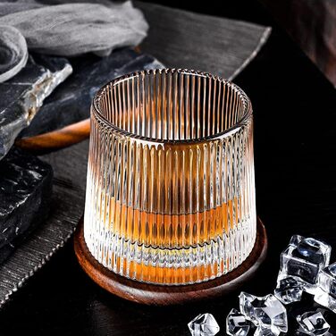 Набір склянок для віскі Weobao 3 шт. Old Fashioned, ручної виготовлення, кришталь, без свинцю, 160 мл. Ідеально для скотчу, бурбону, коньяку та коктейлів.