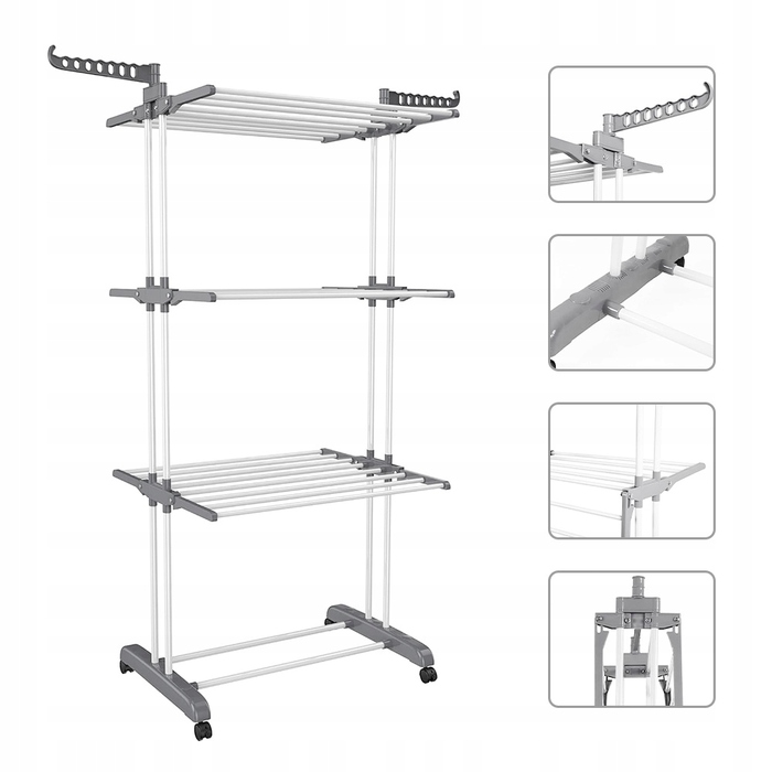 Велика вертикальна сушарка для одягу та білизни, підлогова, складна, розмір XXL