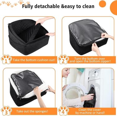 Автокрісло для собак Ejoyous: чорне, з memory foam, до 15.9 кг