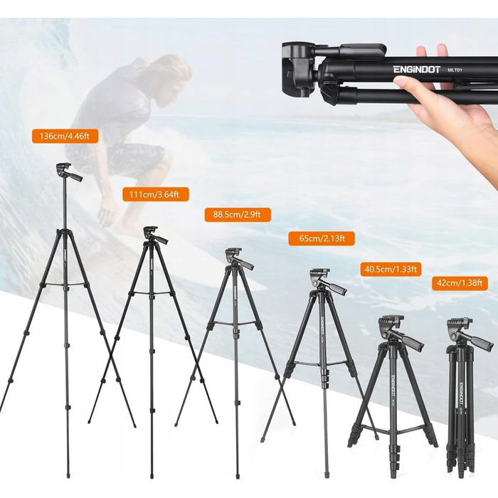 Штатив-трипод MLT01, 136 см, чорний