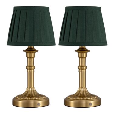 Настільна LED лампа бездротова з акумулятором, димування, сенсорна, бронзова (2 шт) для вітальні, спальні, ванної