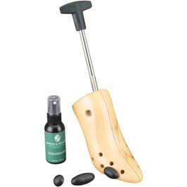 Langer & Messmer shoe stretchers for women against tight shoes, boots, or high heels - made of solid beechwood and metal mechanics - stretches in width or length & incl. leather stretching spray (EU 37/39.5, UK 4.5/6, High Heels)