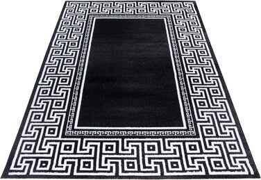 Килим для вітальні HomebyHome 120x170 см прямокутний чорно-сірий з коротким ворсом, дизайн з дерева. Підходить для спальні, їдальні, кухні. М'який, пухнастий, легко миється.