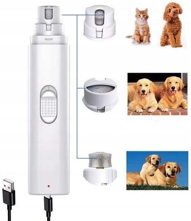 Електричний точило для кігтів собак та котів 3-в-1 з USB-зарядкою, 8000 об/хв, тихе та безпечне, точне шліфування, ергономічне, для малих, середніх та великих тварин