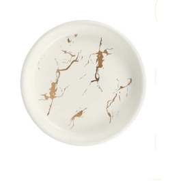 Керамічна мильниця FülleMore з імітацією мармуру, 11.2x2.2 см, кругла, для ванної, душу, кухні (біла)