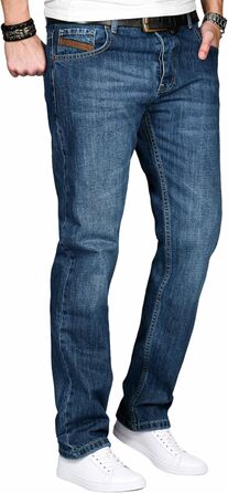 Чоловічі джинси Alessandro Salvarini Comfort Fit прямого крою, середній блакитний, 38W/32L