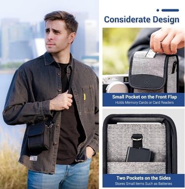 Сумка для камери JJC Kompakt: сумісна з Fuji X100VI/X100V/X100T, Sony a6700/a6600/a6400/a6100, Canon EOS M5/M50, Ricoh GRIII, Leica SOFORT2 (Чорний)