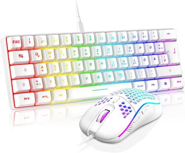 RedThunder Бездротовий комплект клавіатури та миші для геймінгу, QWERTZ DE, для PC, MAC, PS5, Xbox, офісу