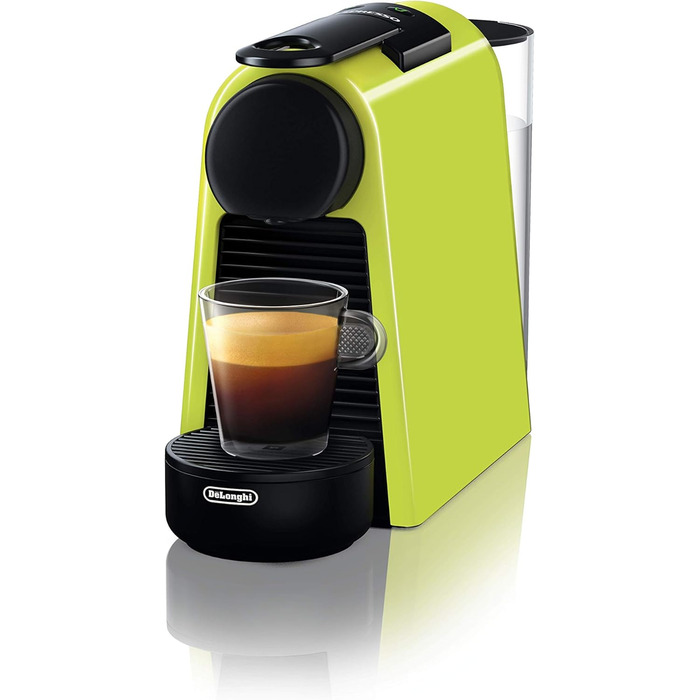 Кавова капсульна машина Nespresso De'Longhi Essenza Mini EN 85.L, 19 бар, компактна, набір капсул, лайм, без спінювача молока
