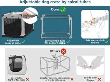 Транспортна переноска для собак Petsfit, XL, сіра - складана, для подорожей та авто, підходить для малих собак та котів