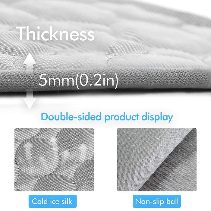 Килимок охолоджуючий для собак NIBESSER, самоохолоджуючий, літо, 100x70 см, сірий