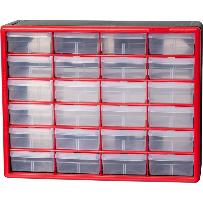 Akro-Mils 10124 Plastic Parts Storage Box with 24 Drawers, 20