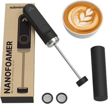 Мікропінний Молочний Пінник Subminimal NanoFoamer V2 | Для Капучино, Латте та Гарячого Шоколаду | Бездротовий