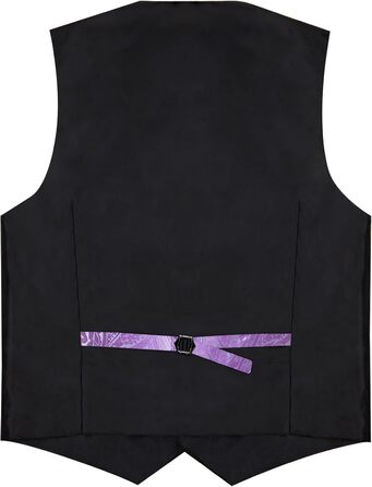 Костюм чоловічий DiBanGu 7-частинний: жакардовий піджак, жилет, краватка, кравецький комірець, сорочка, штани, для весілля, свят, мокінгу. Золотистий та чорний (S, Фіолетовий)