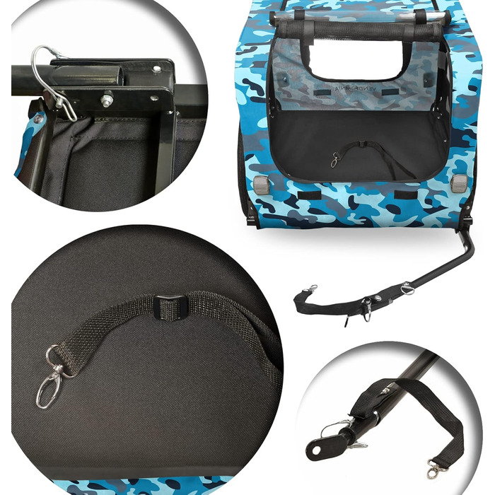 Фаркоп-перетяжка для собак на велосипед, складаний, з прапорцем та ременем, кольори: червоний, пісочний, м'ятний, фіолетовий, військовий блакитний, військовий зелений