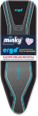 Замінний чохол та наповнювач для прасувальної дошки Minky Homecare Ergo Prozone, 121.9 x 38.1 см, чорно-синій