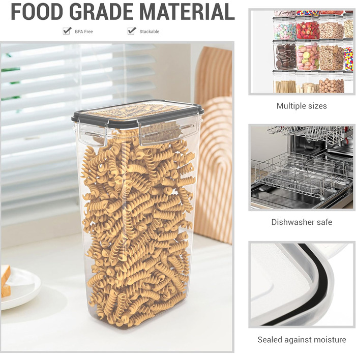 Набір контейнерів для зберігання GREEN MORE 39L, 25 шт. з кришкою, герметичні, BPA-free, для кухні, для борошна, цукру, круп та ін.