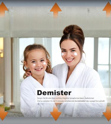 Дзеркало для ванної кімнати SVNR з підсвічуванням, 40x60 см, LED, алюмінієва рама, захисне скло, IP44, сенсорне керування