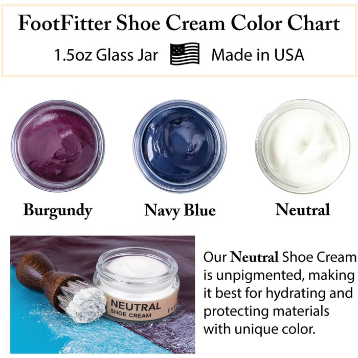 FootFitter Best Premium Shoe Cream, Restore, Clean & Shine Shoes and Boots, Made in the USA (2-Pack), Multiple Colors