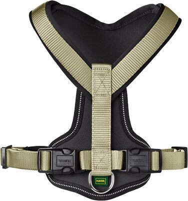 Нашийник для собак HUNTER Neopren, оливковий/чорний, міцний нейлон, м'яка неопренова підкладка, світловідбиваючий матеріал 3M Scotchlite, легкий у догляді, комфортний, розмір L