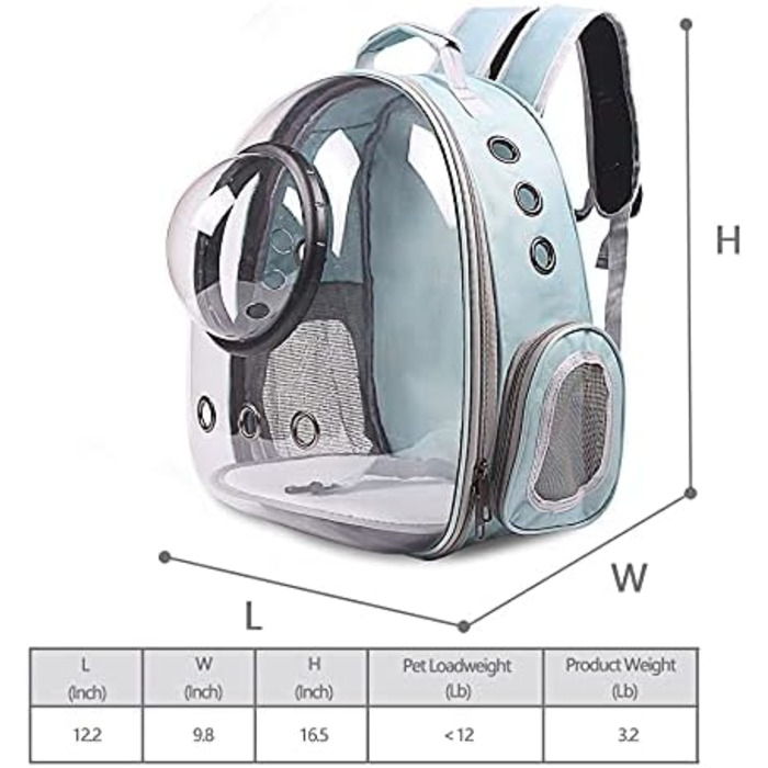 Рюкзак-переноска для котів та собак, рюкзак для тварин, рюкзак-капсула для маленьких котів, цуценят, собак, кроликів, схвалений авіакомпаніями, з вентиляцією, білий