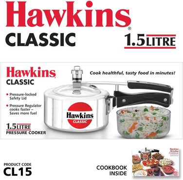 Швидковарка Hawkins Classic CL40 з алюмінію, 4 л, компактна, срібна