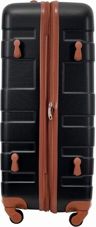 Набір валіз Merax 5-ти частинний: велика, середня, маленька, сумка та аксесуар, ABS, TSA-замок, розширюється, чорний