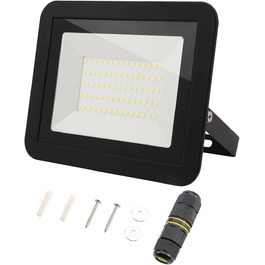 DA LIGHT 50W LED Floodlight Outdoor & Indoor, 6000K Cold White 4500lm Super Bright Outdoor Light, LED Floodlight Outdoor Spotlight Floodlight IP65, LED Spotlight 230V for Garden, Garage, Sports Field (4 Pack) (50W)