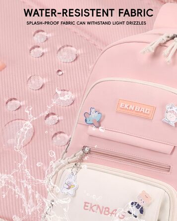 Рюкзак Tanou для дівчаток, шкільний набір: рюкзак, сумка через плече та пенал, casual рюкзак для школи, рожевий