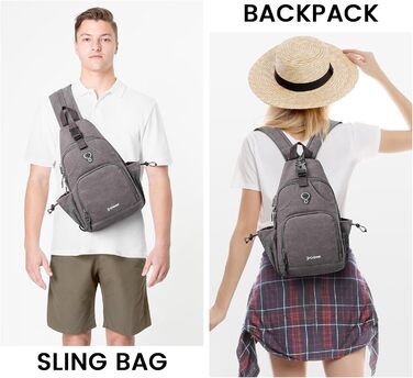 Сумка через плече G4Free на канвісі (Dunkelgrau) - для подорожей, хайкінгу, бігу, альпінізму