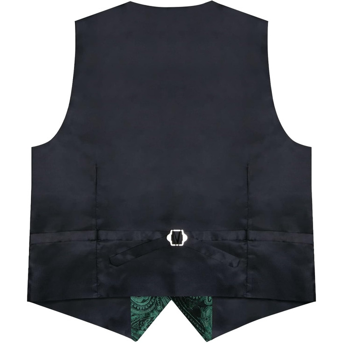 Костюмний комплект DiBanGu: жилет, краватка, нагрудна хустка, запонки, лапєль-кліп (7 предметів) з паєчним візерунком, смарагдовий колір, XL