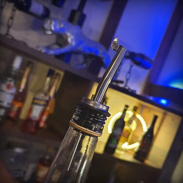 Виливники для пляшок Com-Four® 6 шт. з нержавіючої сталі – дозатор для алкоголю, олії, оцту – для бару, коктейлів, сумісний з усіма пляшками (сріблясті, з кришкою та без)