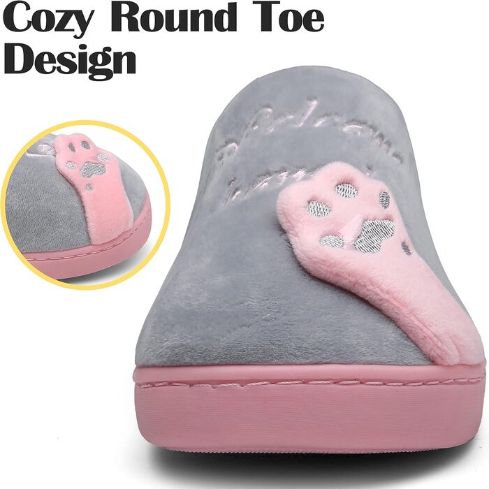 Тапочки зимові Mishansha для жінок та чоловіків, теплі, з плюшу, з піною Memory Foam, розмір 36-47, колір: жовтий (39/40 EU, сірий)