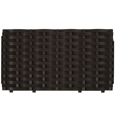 Outsunny Raised Garden Bed Planter, Rattan-Look 40x40x44cm with PP Drainage Holes in Brown for Garden & Balcony