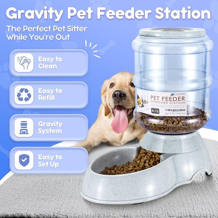 Автоматичний годівник для собак та котів Flexzion Gravity Feeder, 2,7-5,4 кг, для малих та середніх порід