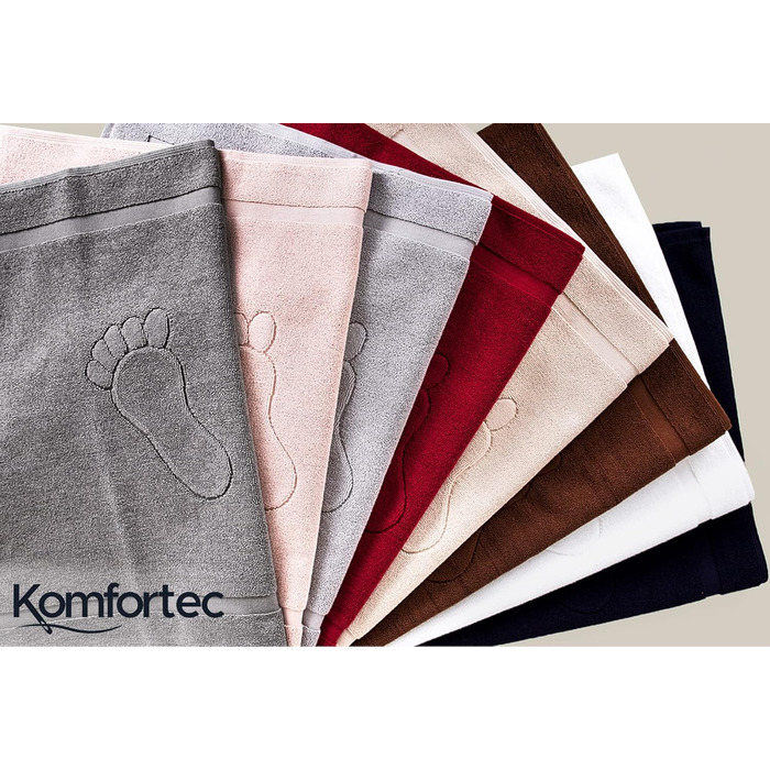 Набір рушників для ванної кімнати Komfortec (2 шт.), фrotте, 600 г/м², 100% бавовна, швидковисихаючі, вбираючі, бежевий (50x80 см, світло-блакитний/білий)