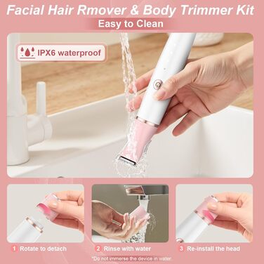 Електричний жіночий тример 4-в-1 для обличчя, бікіні зони та ніг