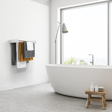 Настінна сушилка для білизни - розкладна, компактна, чорна (70 см)