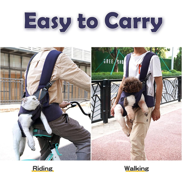 Рюкзак для кота та собаки – переноска для тварин з дихаючим мережем, регульована, для маленьких та середніх тварин, з виходом для хвоста, зручна для подорожей та велопрогулянок