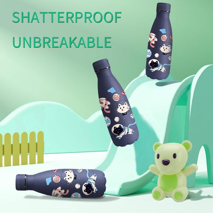 Термос Vikaster 500 мл, термофляга з нержавіючої сталі, без BPA, не протікає, багаторазовий. Ідеально для велосипеда, кемпінгу, йоги, спортзалу, фітнесу, школи, подорожей, активного відпочинку