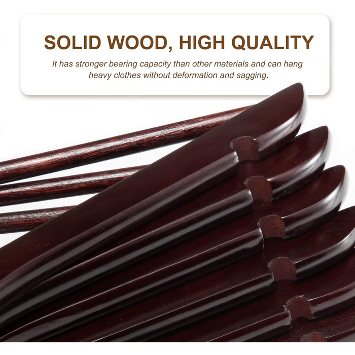 Дерев'яні вішалки для одягу HOUSE DAY, 20 шт. - для костюмів, з антиковзким покриттям, поворотний гачок рожевого золота